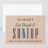 Burlap Suit-up wil je m'n huisvrouw zijn? Kaart (Voorkant / Achterkant)