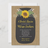 Burlap Sunflower Chalk Mason Jar Vrijgezellenfeest Kaart (Voorkant)