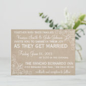 Burlap Swirl Wedding Invitation Kaart (Staand voorkant)