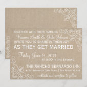 Burlap Swirl Wedding Invitation Kaart (Voorkant / Achterkant)