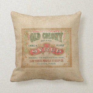 Burlap Syrup Advertisement Kussen