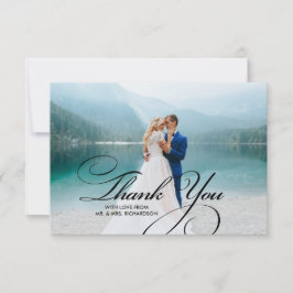 Burlap Texture Dank je bruiloft fotokaarten Bedankkaart