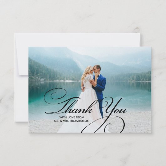 Burlap Texture Dank je bruiloft fotokaarten Bedankkaart (Voorkant)