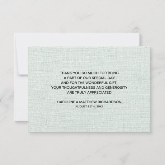 Burlap Texture Dank je bruiloft fotokaarten Bedankkaart (Achterkant)