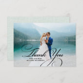 Burlap Texture Dank je bruiloft fotokaarten Bedankkaart (Voorkant / Achterkant)