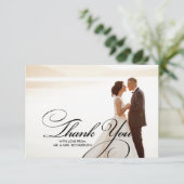 Burlap Texture Dank je bruiloft fotokaarten Bedankkaart (Staand voorkant)