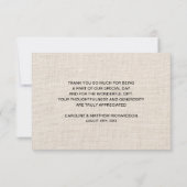 Burlap Texture Dank je bruiloft fotokaarten Bedankkaart (Achterkant)