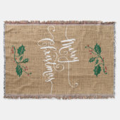Burlap Texture Merry Kerstmis Deken (Voorkant)