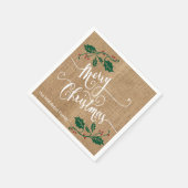 Burlap Texture Merry Kerstmis Servet (Hoek)