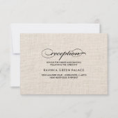 Burlap Textuur Polka Dot Patroon Receptie Kaart (Voorkant)