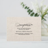 Burlap Textuur Polka Dot Patroon Receptie Kaart (Staand voorkant)