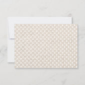 Burlap Textuur Polka Dot Patroon Receptie Kaart (Achterkant)