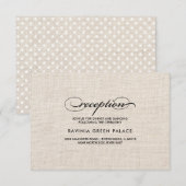 Burlap Textuur Polka Dot Patroon Receptie Kaart (Voorkant / Achterkant)