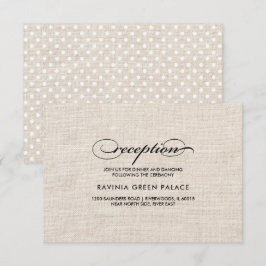 Burlap Textuur Polka Dot Patroon Receptie Kaart