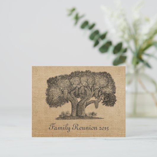Burlap  Tree Family Reunion Briefkaart (Staand voorkant)