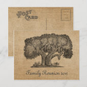 Burlap Tree Family Reunion Briefkaart (Voorkant / Achterkant)