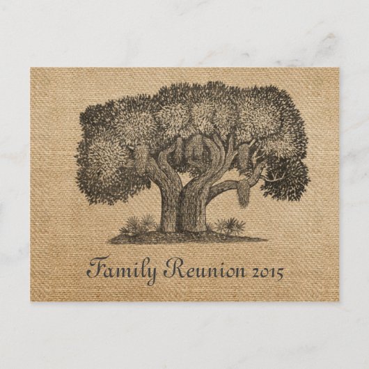 Burlap Tree Family Reunion Briefkaart (Voorkant)