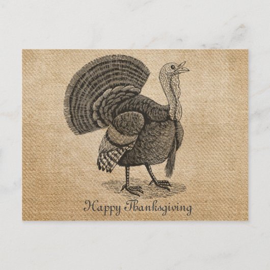 Burlap  Turkije Thanksgiving Briefkaart (Voorkant)