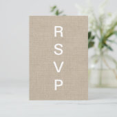 Burlap-typografie RSVP Kaartje (Staand voorkant)