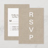 Burlap-typografie RSVP Kaartje (Voorkant / Achterkant)