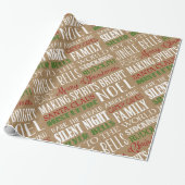 Burlap Typografie Rustic-kerstpapier Cadeaupapier (Uitgerold)