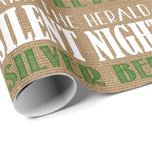 Burlap Typografie Rustic-kerstpapier Cadeaupapier (Rol Hoek)
