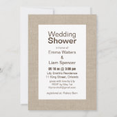 Burlap Typography Wedding Shower Invitation Kaart (Achterkant)
