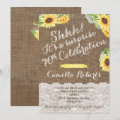 Burlap verrassing 70th Birthday Party voor dame Kaart (Voorkant / Achterkant)