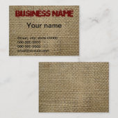 Burlap Visitekaartje (Voorkant / Achterkant)