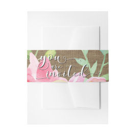 Burlap Waterverf Flowers 4 Je bent uitgenodigd Scr Uitnodigingen Wikkel