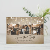  Burlap Wedding 4 Foto slaat de datum op Save The Date (Staand voorkant)