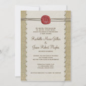 Burlap Wedding Invitation Kaart (Voorkant)