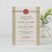 Burlap Wedding Invitation Kaart (Staand voorkant)