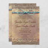  Burlap Wedding-uitnodigingen in het Rustische lan Kaart (Voorkant / Achterkant)