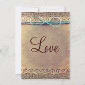  Burlap Wedding-uitnodigingen in het Rustische lan Kaart (Achterkant)
