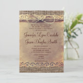  Burlap Wedding-uitnodigingen in het Rustische lan Kaart (Staand voorkant)