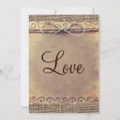  Burlap Wedding-uitnodigingen in het Rustische lan Kaart (Achterkant)