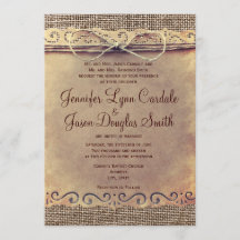  Burlap Wedding-uitnodigingen in het Rustische lan