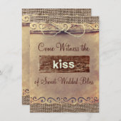 Burlap Wedding-uitnodigingen in het Rustische lan Kaart (Voorkant / Achterkant)