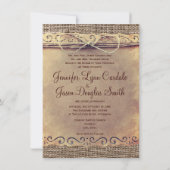 Burlap Wedding-uitnodigingen in het Rustische lan Kaart (Achterkant)