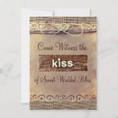 Burlap Wedding-uitnodigingen in het Rustische lan Kaart (Voorkant)