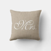 Burlap & White Mrs Pillow Kussen (Achterkant)