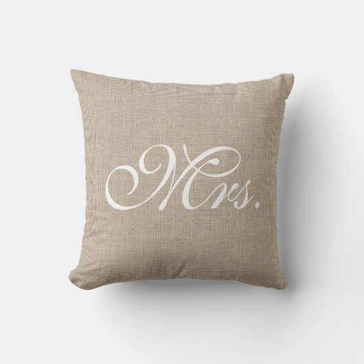 Burlap & White Mrs Pillow Kussen (Voorkant)