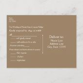 Burlap & Wit Bloemen Kant Rustieke Bruiloft RSVP Uitnodiging Briefkaart (Achterkant)