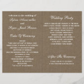 burlap wit kant roze gevouwen Weddenschap programm (Achterkant)
