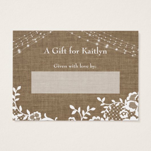 Burlap Zeg Nr. tegen het Verpakken van de kaartje (Achterkant)