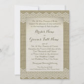 Burlap Zigzag Patroon Wedding Kaart (Voorkant)