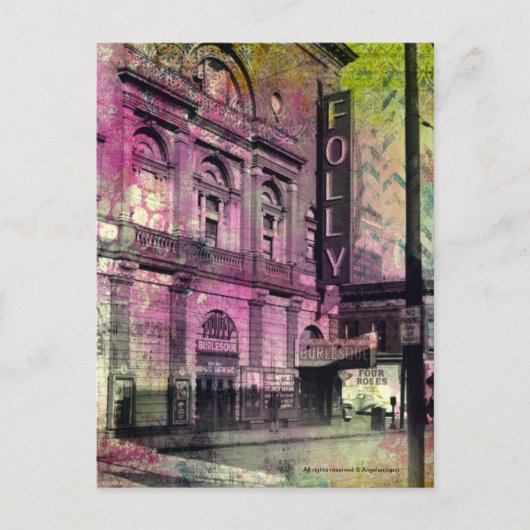 Burlesque Theather Grunge Briefkaart (Voorkant)