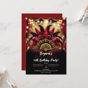 Burlesque Veren & Lichten Glam Verjaardagsfeestje Kaart
