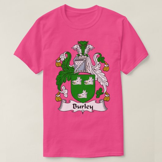 Burley Coat of Arms Family Crest T-shirt (Design voorkant)